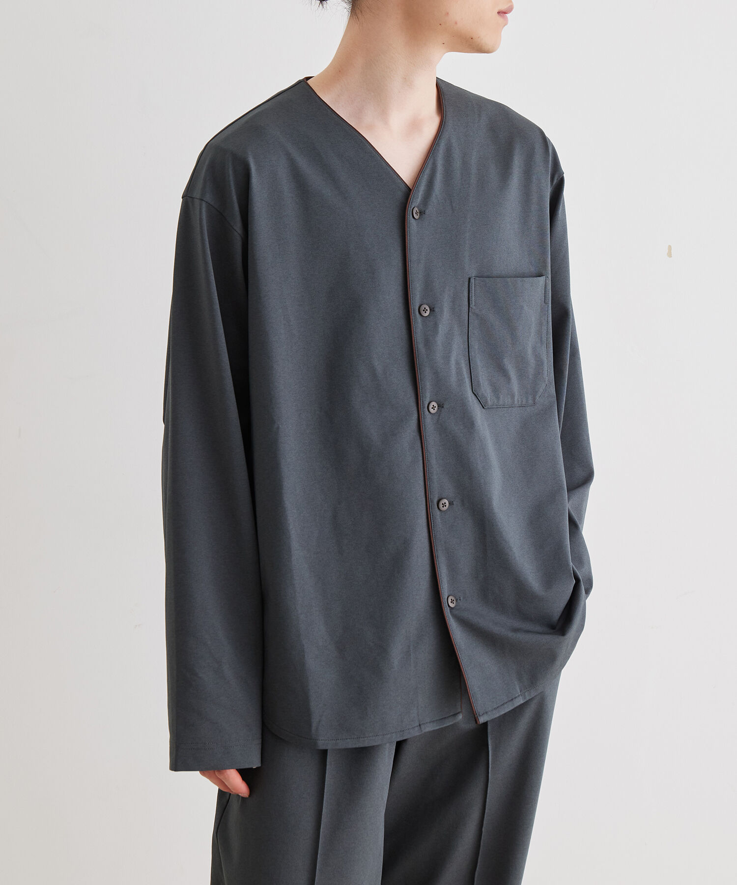 ADAM ET ROPE'「ボックスシルエット ジャージー カーディガン / 速乾 / 冷感 / イージーケア / ユニセックス」|カーディガン|