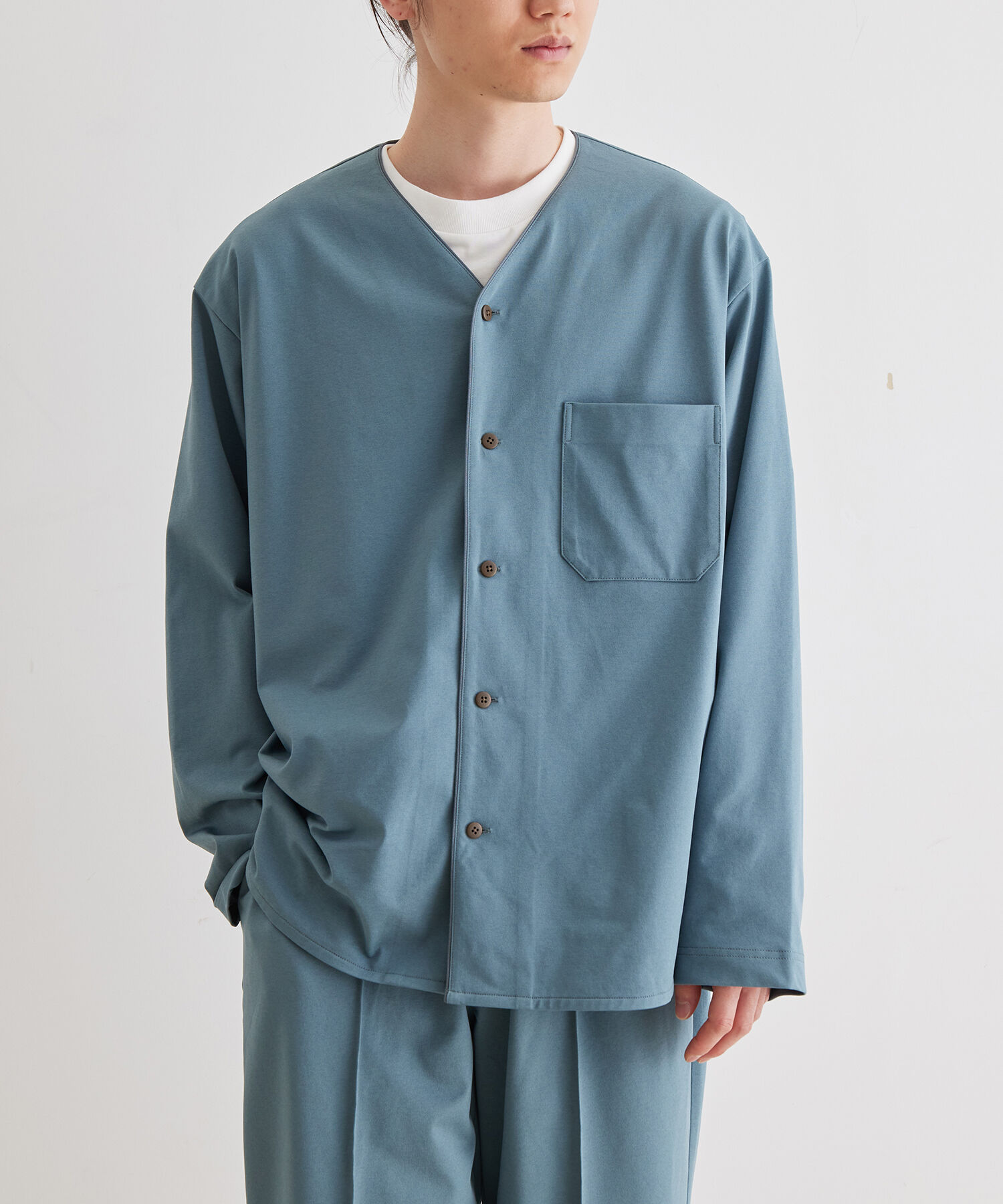 ADAM ET ROPE'「ボックスシルエット ジャージー カーディガン / 速乾 / 冷感 / イージーケア / ユニセックス」|カーディガン|