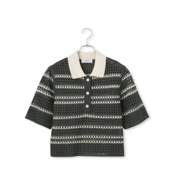 ADAM ET ROPE'「【WEB限定】クロシェニットポロ」|ニット・セーター|