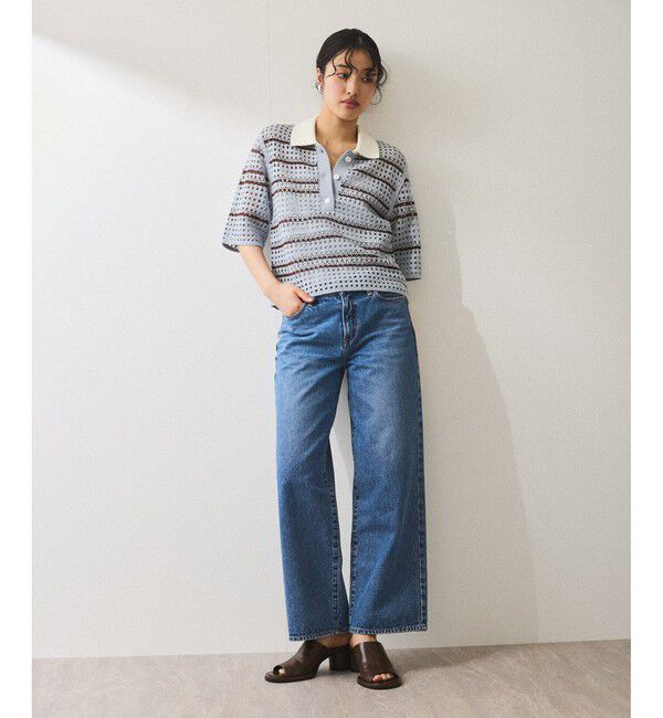 ADAM ET ROPE'「【WEB限定】クロシェニットポロ」|ニット・セーター|