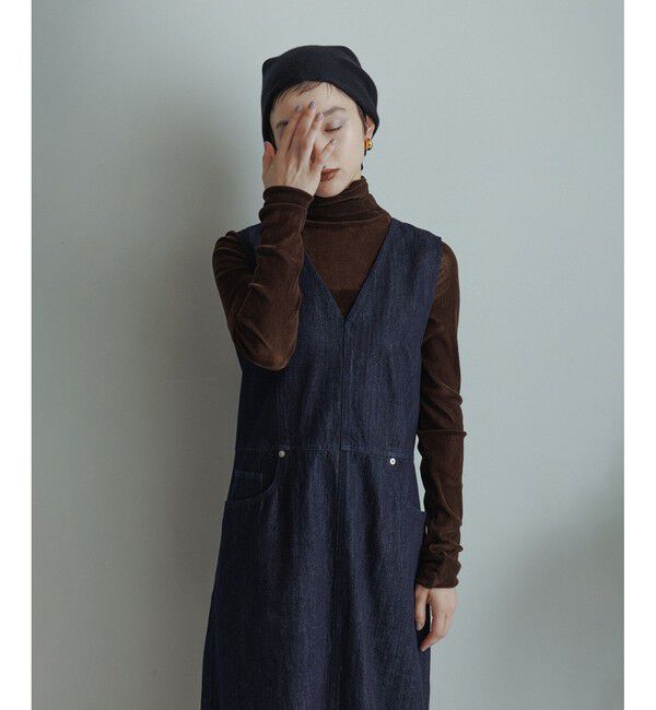 ADAM ET ROPE'「【WEB限定】デニムIラインワンピース」|ワンピース|ネイビー(40)