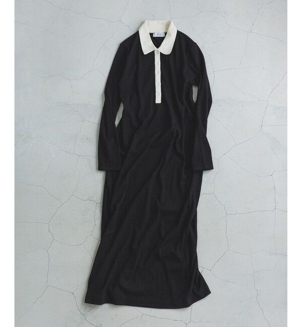 ADAM ET ROPE'「【WEB限定】・【定番人気】ポロシャツワンピース」|ワンピース|ブラック系(02)