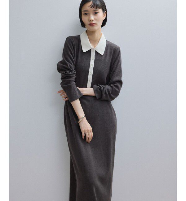 ADAM ET ROPE'「【WEB限定】・【定番人気】ポロシャツワンピース」|ワンピース|チャコール(06)