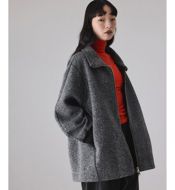 ヘリンボンツイードボンディングコーディガン（ADAM ET ROPE