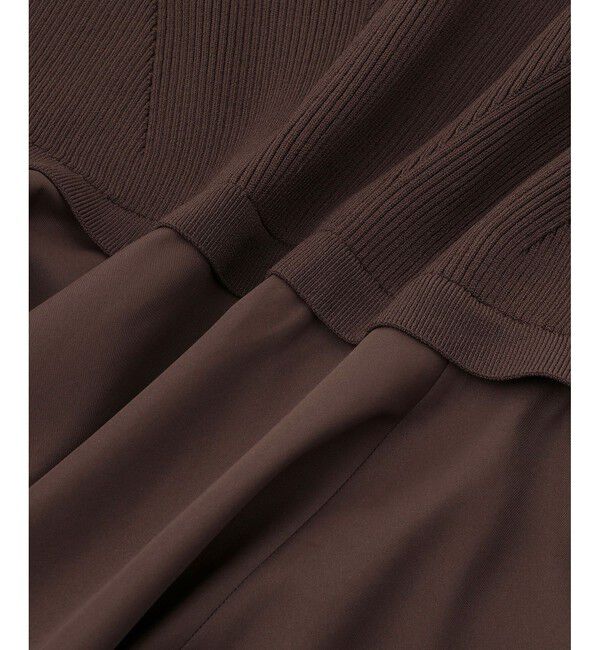 ADAM ET ROPE'「【サステナブル】ペプラムコンビニットワンピース/オケージョン対応」|ワンピース|