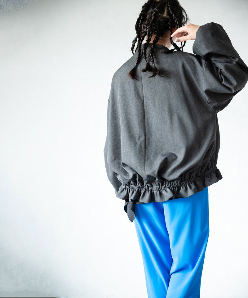  「タックスリーブギャザーブルゾン」|ノーカラーコート|