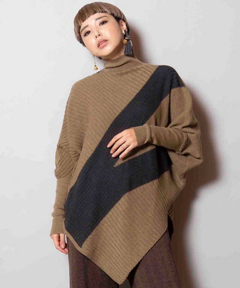  「変形ニットプルオーバー」|ニット・セーター|KHAKI