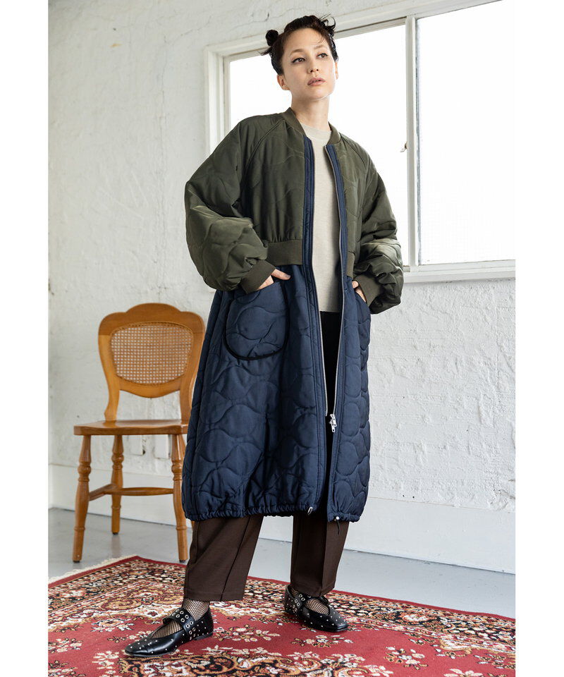  「キルティングロングブルゾン」|ミリタリー・モッズコート|