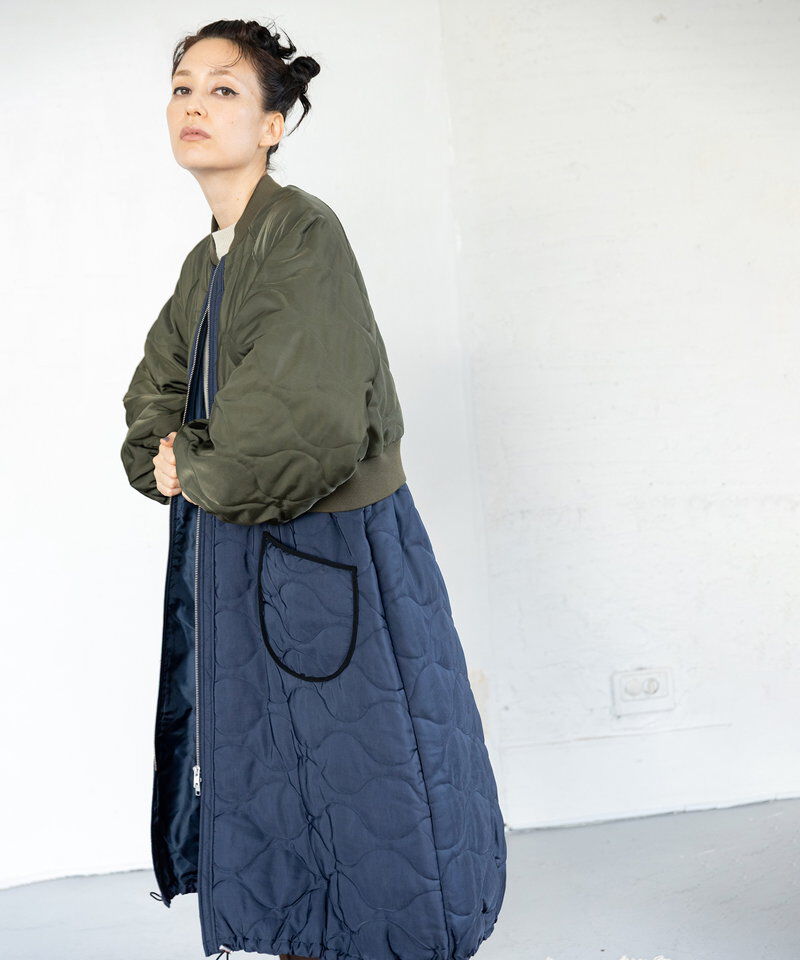  「キルティングロングブルゾン」|ミリタリー・モッズコート|