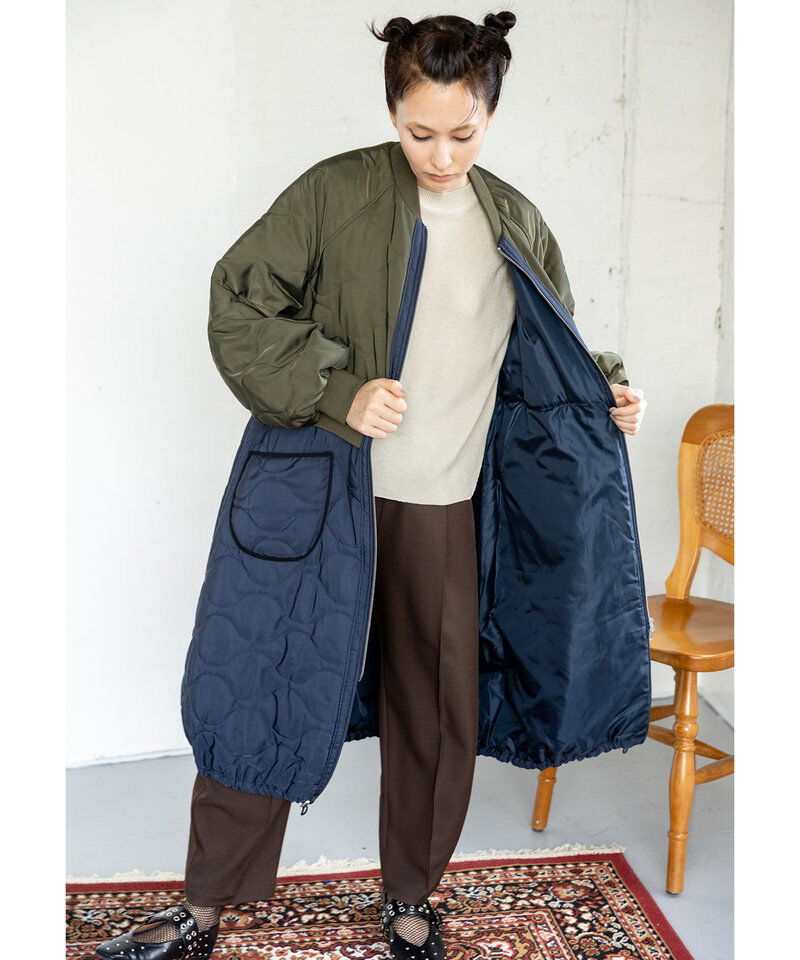  「キルティングロングブルゾン」|ミリタリー・モッズコート|