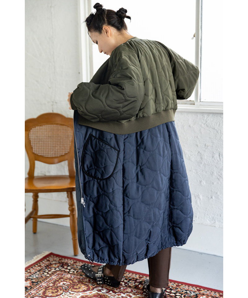  「キルティングロングブルゾン」|ミリタリー・モッズコート|