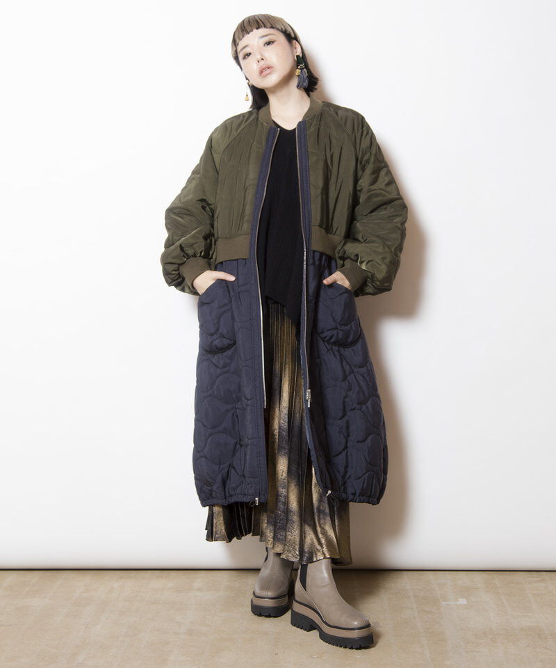  「キルティングロングブルゾン」|ミリタリー・モッズコート|