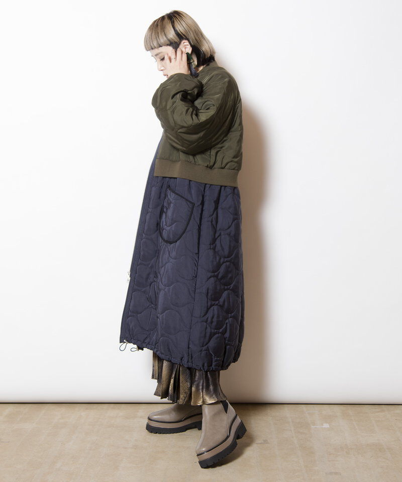 「キルティングロングブルゾン」|ミリタリー・モッズコート|
