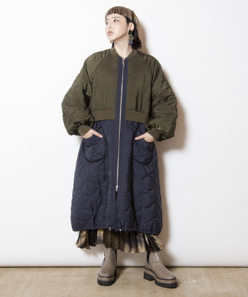  「キルティングロングブルゾン」|ミリタリー・モッズコート|