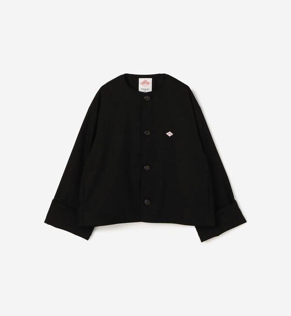 DANTON「DANTON | 中綿ノーカラージャケット WOMEN」|ノーカラーコート|BLACK