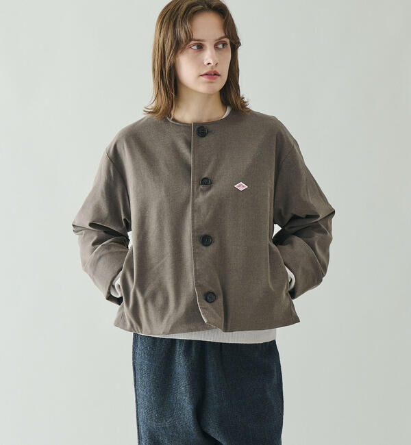 DANTON「DANTON | 中綿ノーカラージャケット WOMEN」|ノーカラーコート|