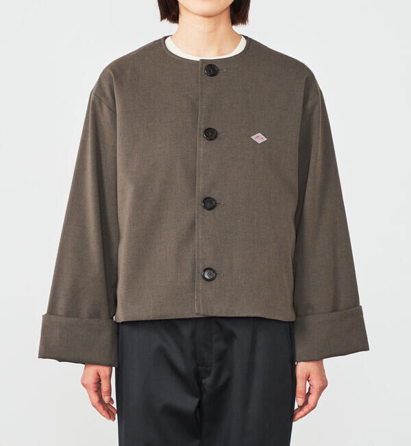 DANTON「DANTON | 中綿ノーカラージャケット WOMEN」|ノーカラーコート|