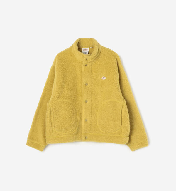 DANTON「DANTON | ダブルフェイスボア スタンドカラージャケット WOMEN」|ブルゾン・スタジャン|MUSTARD