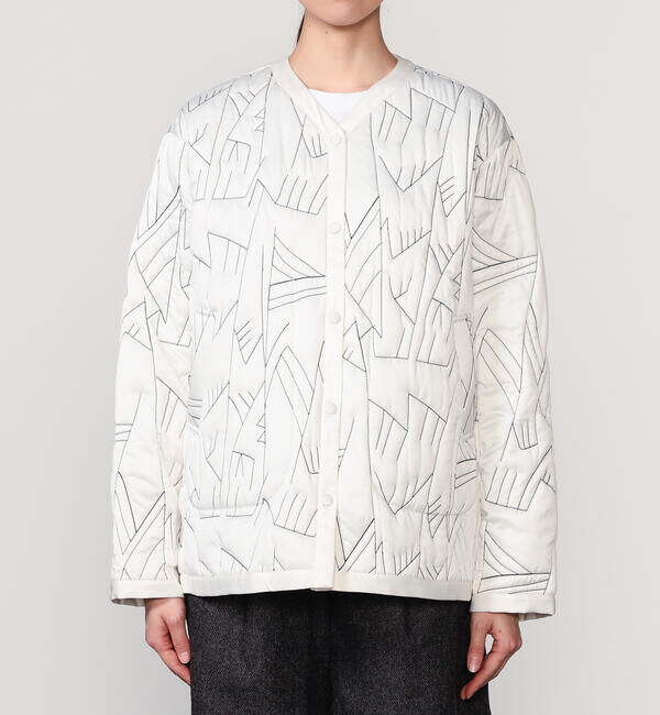  「manipuri | リバーシブル キルティングジャケット ECRU WOMEN」|ダウン|