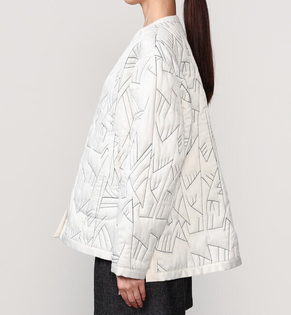  「manipuri | リバーシブル キルティングジャケット ECRU WOMEN」|ダウン|