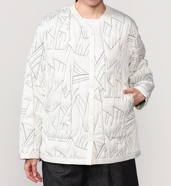  「manipuri | リバーシブル キルティングジャケット ECRU WOMEN」|ダウン|