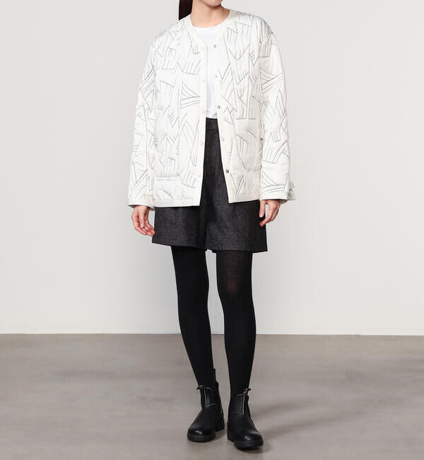  「manipuri | リバーシブル キルティングジャケット ECRU WOMEN」|ダウン|