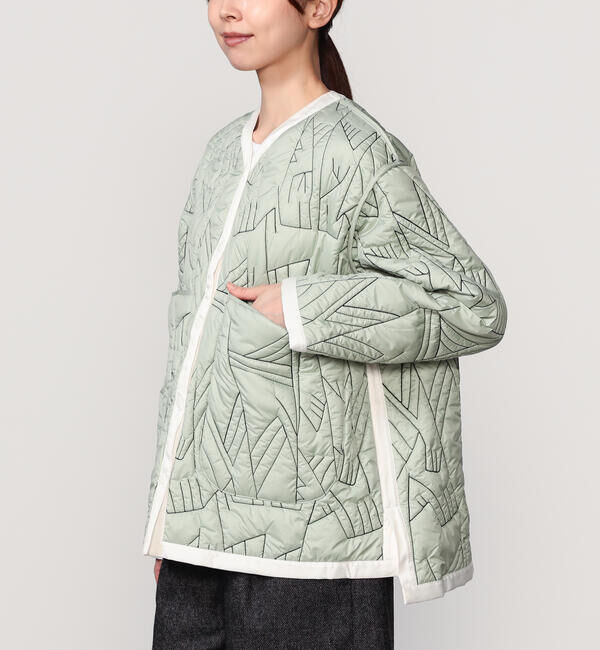  「manipuri | リバーシブル キルティングジャケット ECRU WOMEN」|ダウン|