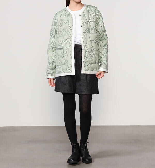  「manipuri | リバーシブル キルティングジャケット ECRU WOMEN」|ダウン|