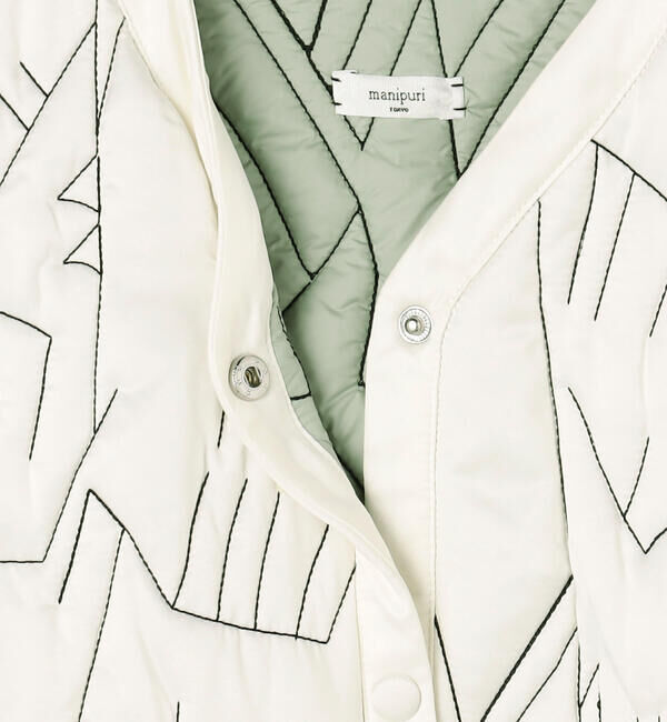  「manipuri | リバーシブル キルティングジャケット ECRU WOMEN」|ダウン|