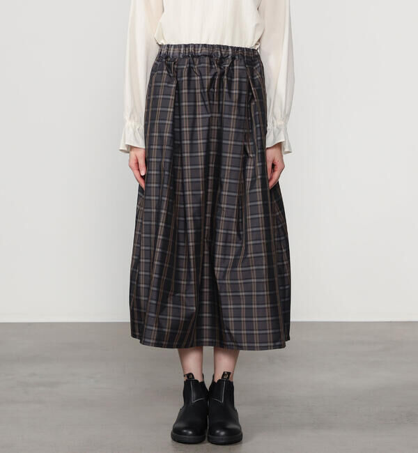 LE GLAZIK「LE GLAZIK | メモリーツイル タックスカート CHECK WOMEN」|スカート|