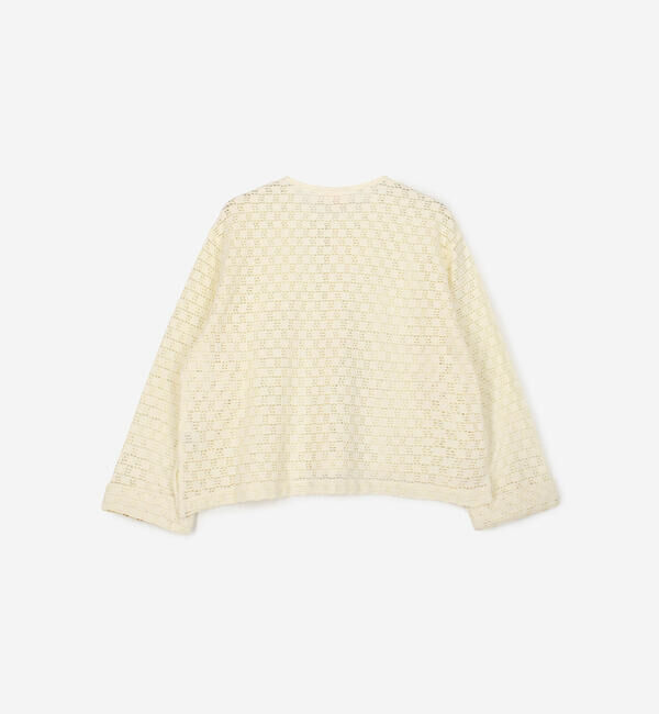  「INDIA INDUSTRY | スクエアレース クルーネックカーディガン WOMEN」|シャツ・ブラウス|