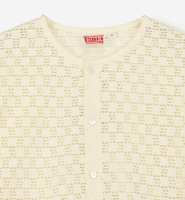  「INDIA INDUSTRY | スクエアレース クルーネックカーディガン WOMEN」|シャツ・ブラウス|