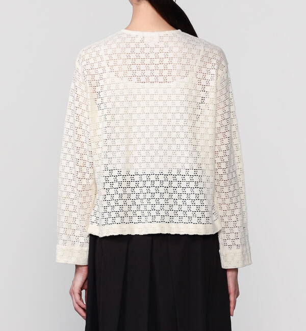  「INDIA INDUSTRY | スクエアレース クルーネックカーディガン WOMEN」|シャツ・ブラウス|