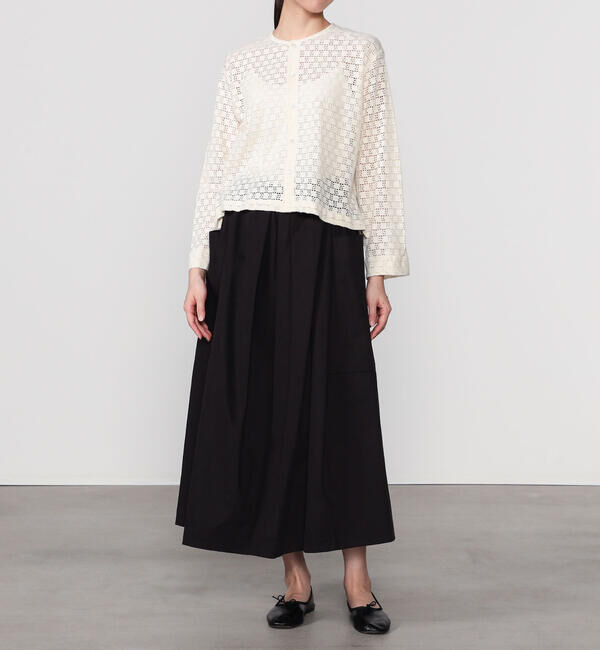  「INDIA INDUSTRY | スクエアレース クルーネックカーディガン WOMEN」|シャツ・ブラウス|