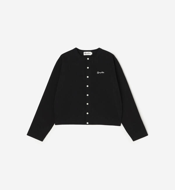 GYMPHLEX「Gymphlex | コットン 長袖ショートカーディガン WOMEN」|カーディガン|BLACK