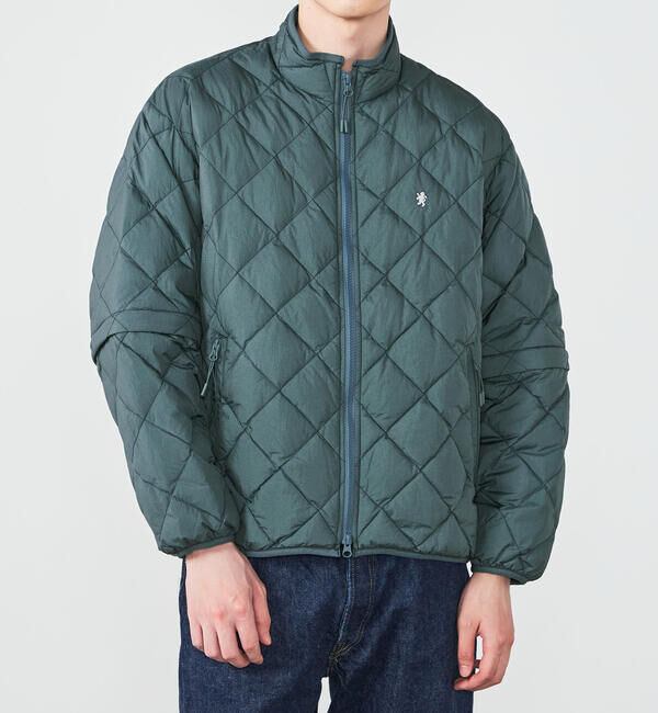 GYMPHLEX「Gymphlex | ナイロンタフタ 2WAYスタンドカラージャケット MEN」|ダウン|GREEN系1