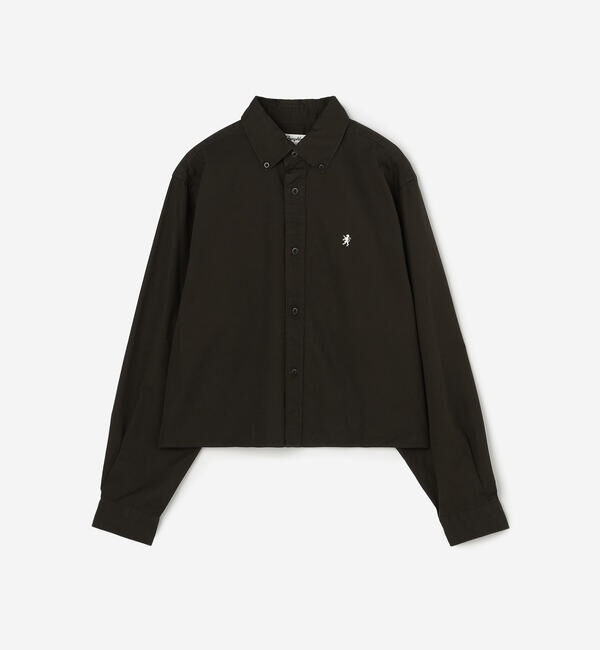 GYMPHLEX「Gymphlex | コットンツイル ショートボタンダウンシャツ WOMEN」|シャツ・ブラウス|CHARCOAL