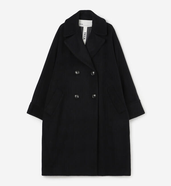  「TICCA | ウール テントコート WOMEN」|ピーコート|BLACK