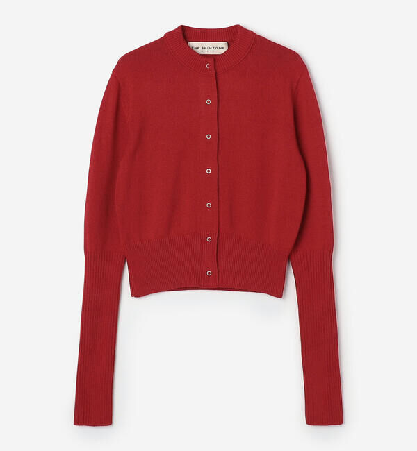  「THE SHINZONE | LONG RIB CARDIGAN WOMEN」|ニット・セーター|RED