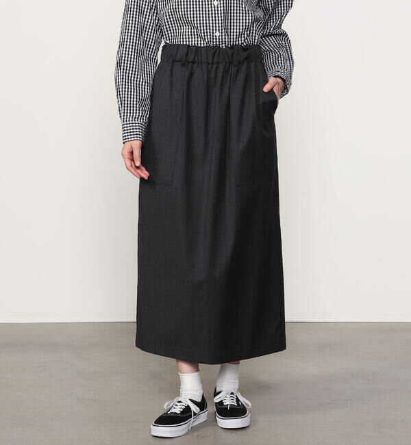  「nicholson & nicholson | ストレッチウール ロングスカート WOMEN」|スカート|