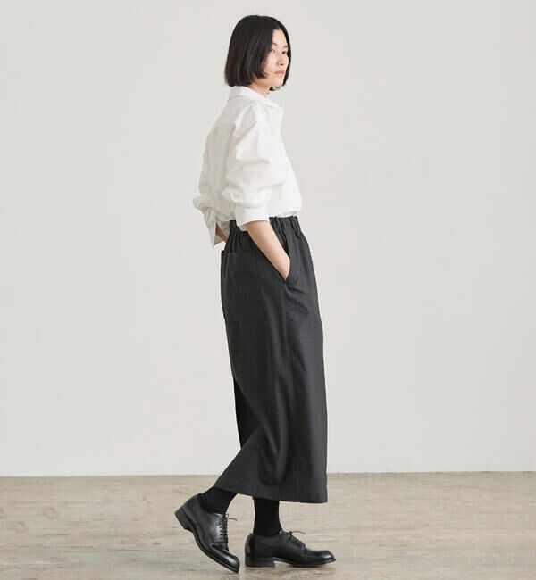  「nicholson & nicholson | ストレッチウール ロングスカート WOMEN」|スカート|