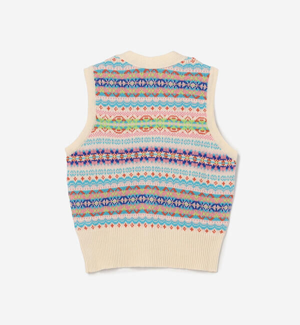  「ERIBE | フェアアイル Vネックニットベスト WOMEN」|ベスト・ジレ|