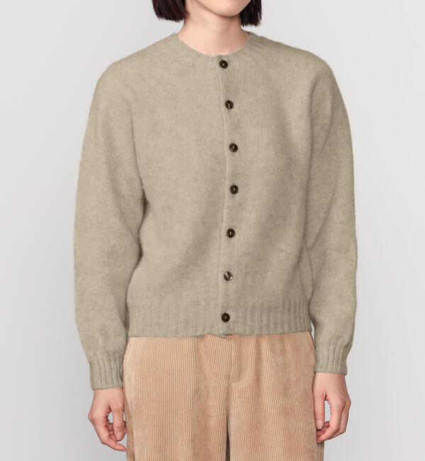 Morris & Sons「MORRIS & SONS | ブラッシュカーディガン WOMEN」|ニット・セーター|GREIGE