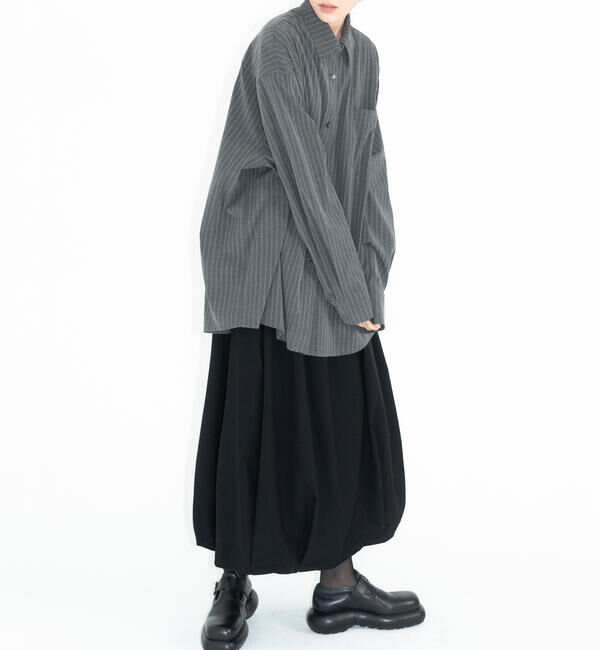  「eunoia | ウールライク ストライプシャツ WOMEN」|シャツ・ブラウス|