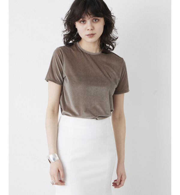 THE PAUSE「【THE PAUSE】ベロアコンパクトTシャツ」|Tシャツ・カットソー|グレー