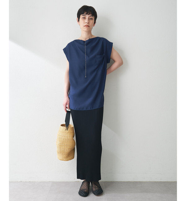  「サテンワッシャーノースリーブブラウス」|シャツ・ブラウス|