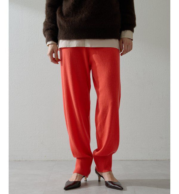  「ウールカシミヤニットパンツ」|チノ|オレンジ