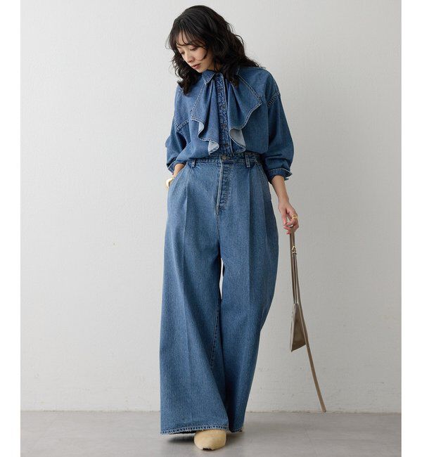  「ワイドデニムイージーパンツ」|デニム|