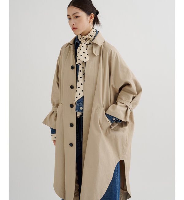 「ポンチョロングコート」|その他|ベージュ