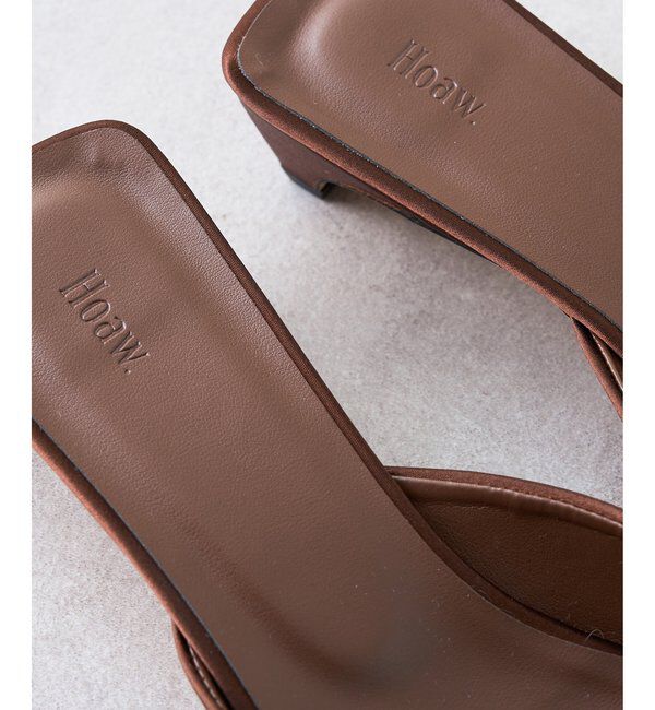 Hoaw.「【Hoaw.】スクエアサテンミュール」|その他|